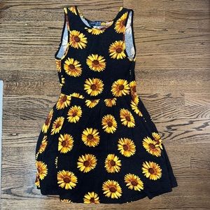 Sunflower Dress with Open Back